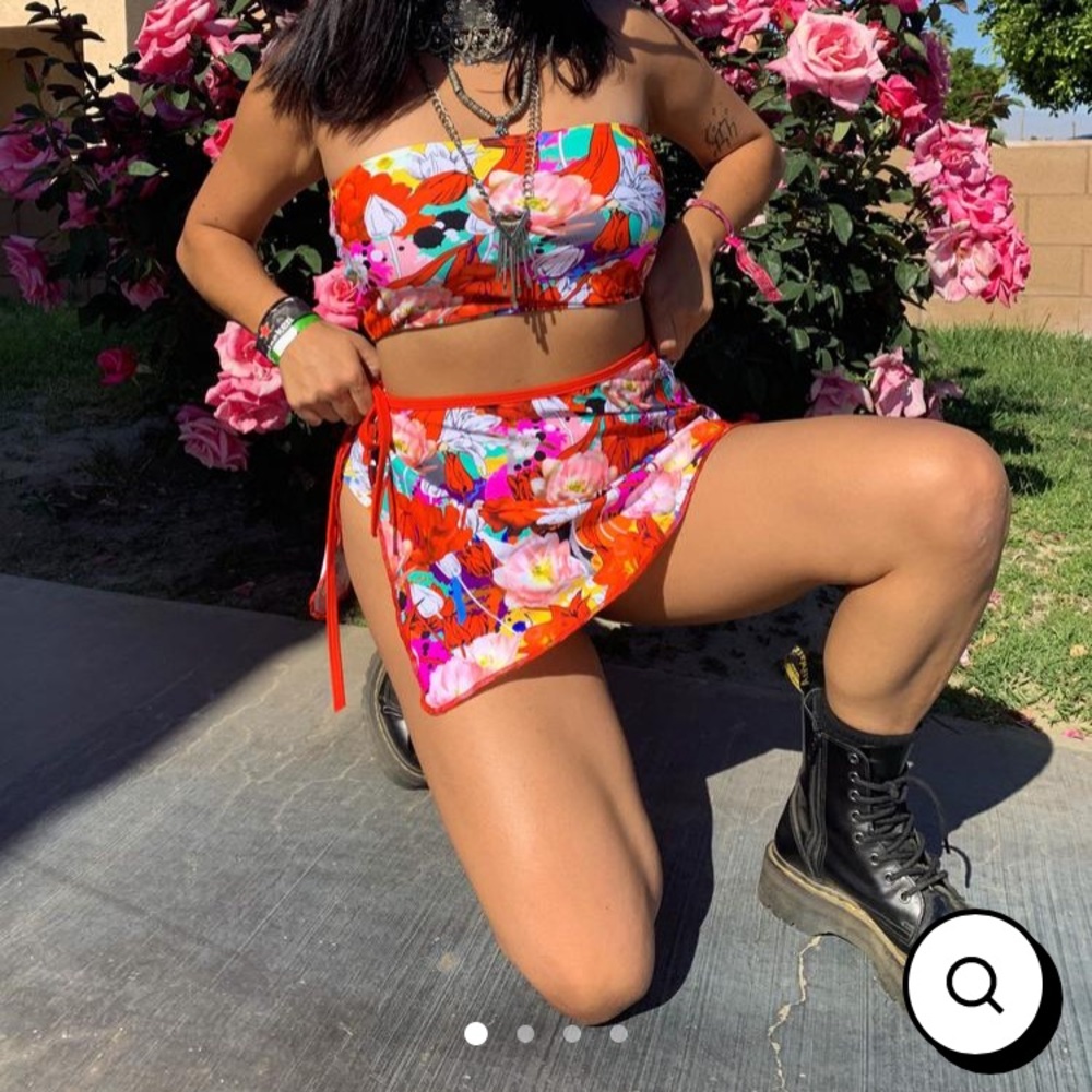 Floral wrap skirt